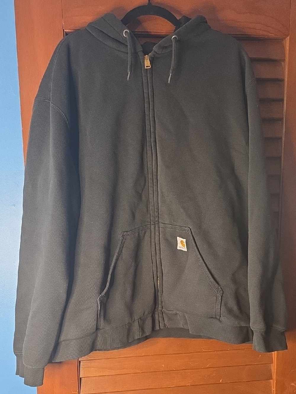 Carhartt Black Full-Zip Hooded Work Jacket